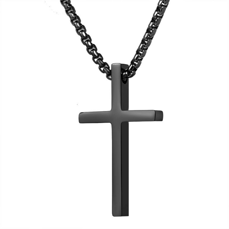 IPSTYLE Christian Choker Fashion Cross Stainless Steel Necklace