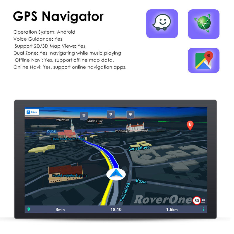 RoverOne Car Stereo Radio Bluetooth CarPlay GPS Navigation for Skoda Superb 2 B6 2008 - 2015