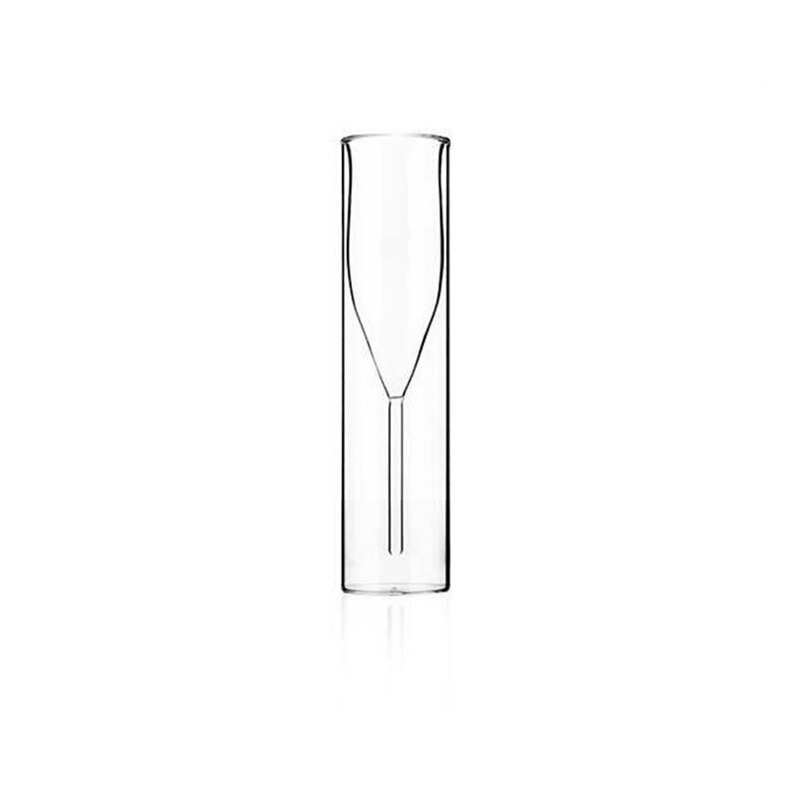 Double wall glass flute for champagne