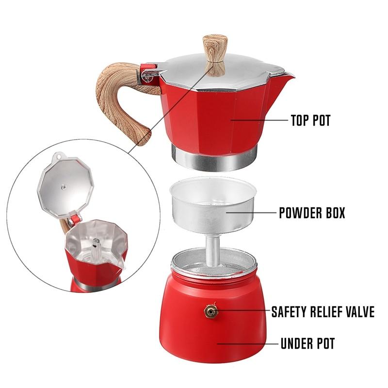 Italian aluminum coffee machine Mocha Espresso Patelnia suitable for 3 cups
