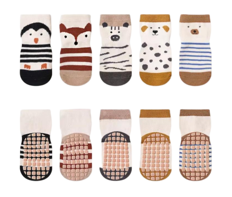 5 Pairs Kids Non-Slip Socks Baby Floor Breathable for Toddler Children