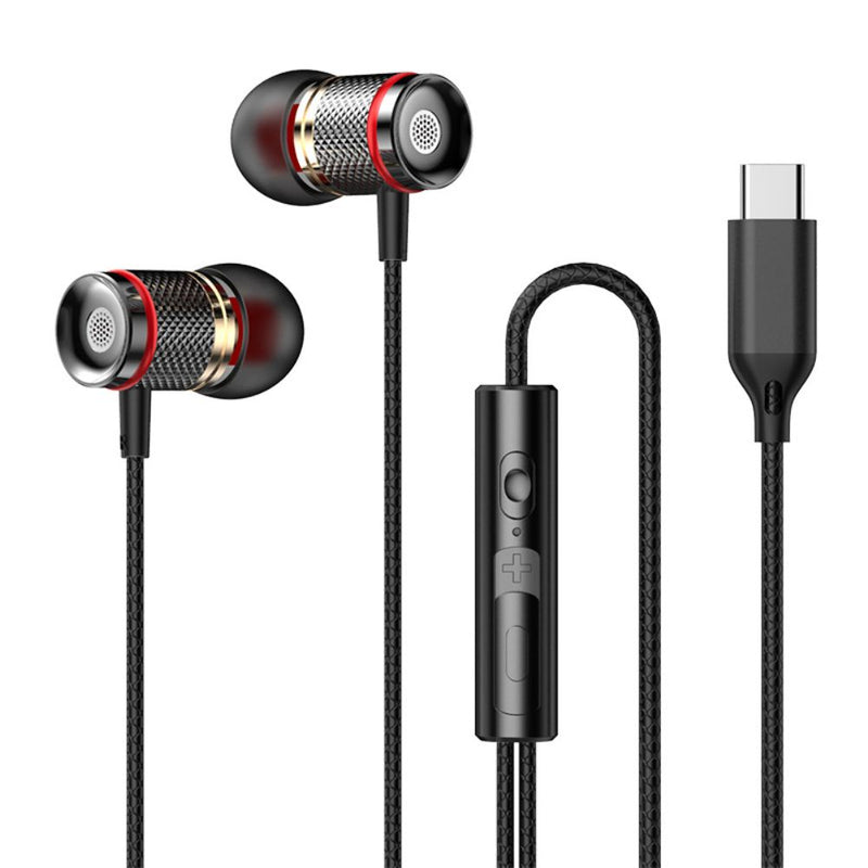 Type-C Headset 9D Bass Stereo Earbuds In-Ear Handsfree Earphones For Phones