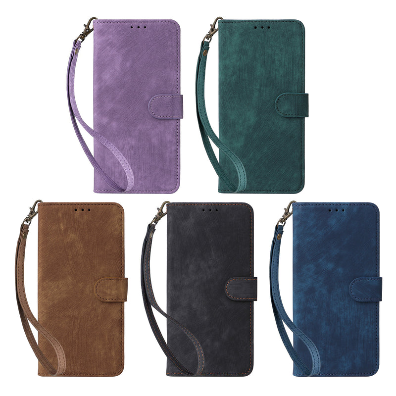 Flip Cover for TCL 60 SE PU Leather Phone Case [RFID Blocking] With Hand Strap