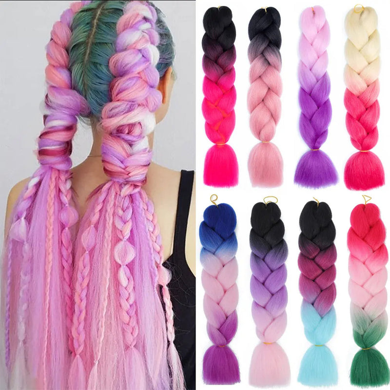 Dreadlock Wigs for Woman: Long Hair with Ombre Color and Braided Extensions
