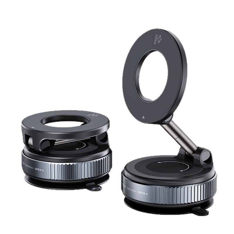 Strong Magnetic Vacuum Car Phone Holder | 360° Foldable Mount for iPhone & All Phones