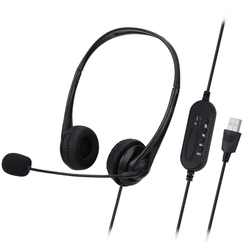Wired Headset Wired Control USB Port With Microphone Headphone
