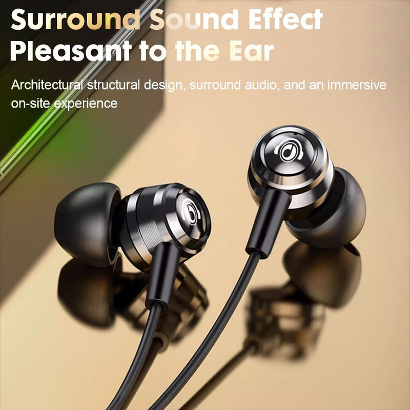 Wired In Ear Headphones for Sound Quality Mic Hifi Stereo Metal headphones