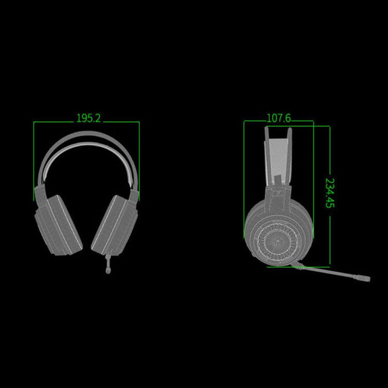 LED Light Surround Sound Gamer Headphones with Mic for PC/Laptop