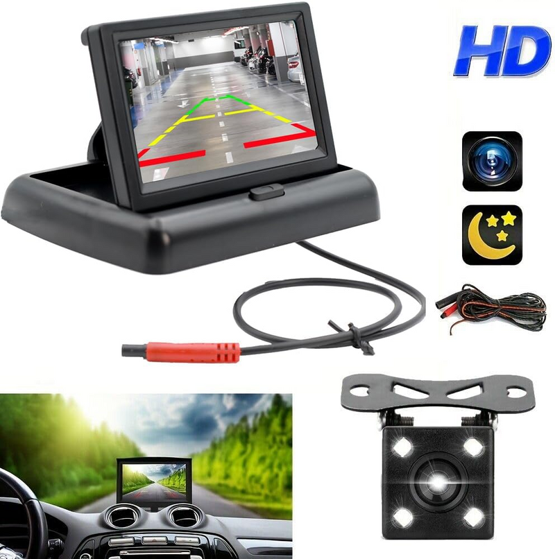4.3 Inch TFT LCD Car Mirror Monito Rear View Reverse Backup Car LED Camera