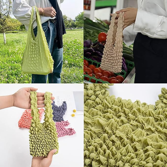 Heavy-Duty Expandable Shopping Bag – Folds to Palm Size-Green color