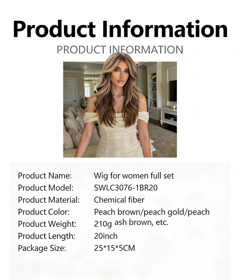 Fashionable Wig with Highlighted Ombré Gold Long Curls