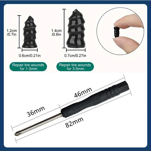 100-Piece Tire Repair Plug Kit- Mushroom Nails for Cars,Bikes & Motorcycles