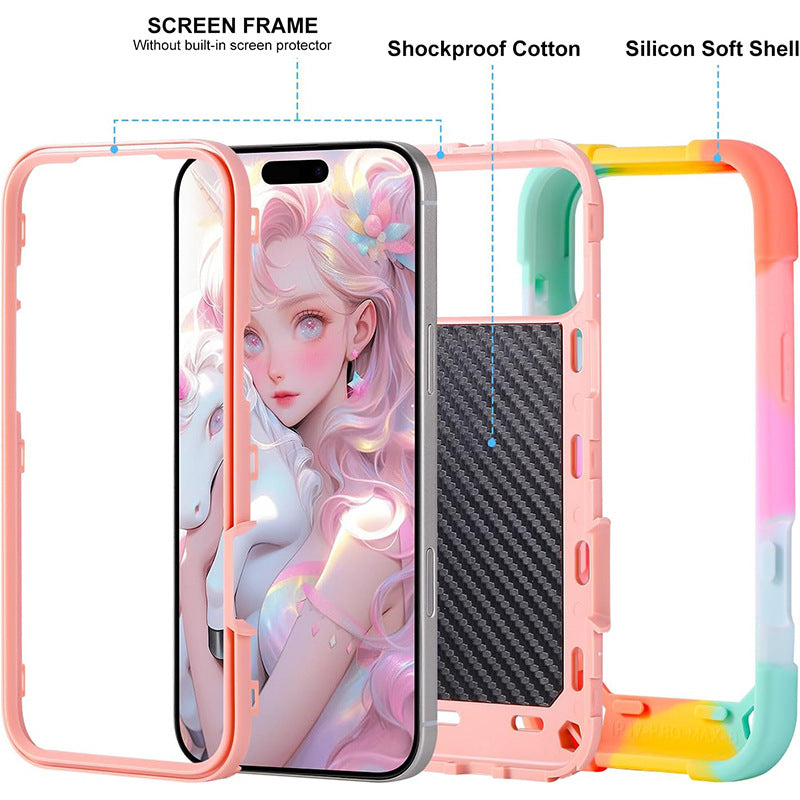 3 In1 Hybrid Armor Shockproof Phone Case for iPhone 17 Pro Max and 17 Pro