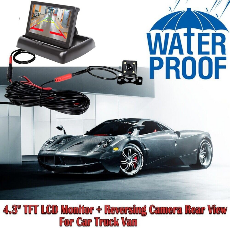 4.3 Inch TFT LCD Car Mirror Monito Rear View Reverse Backup Car LED Camera