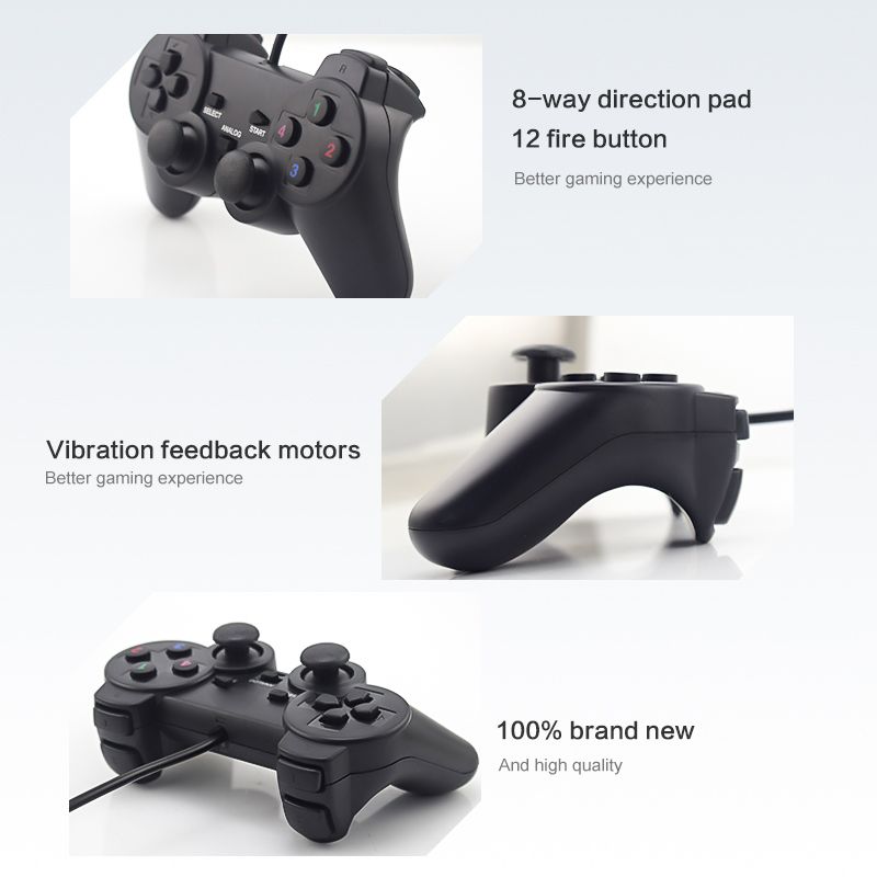 Wired USB PC Controller For PC Laptop For Wins Black Gamepad