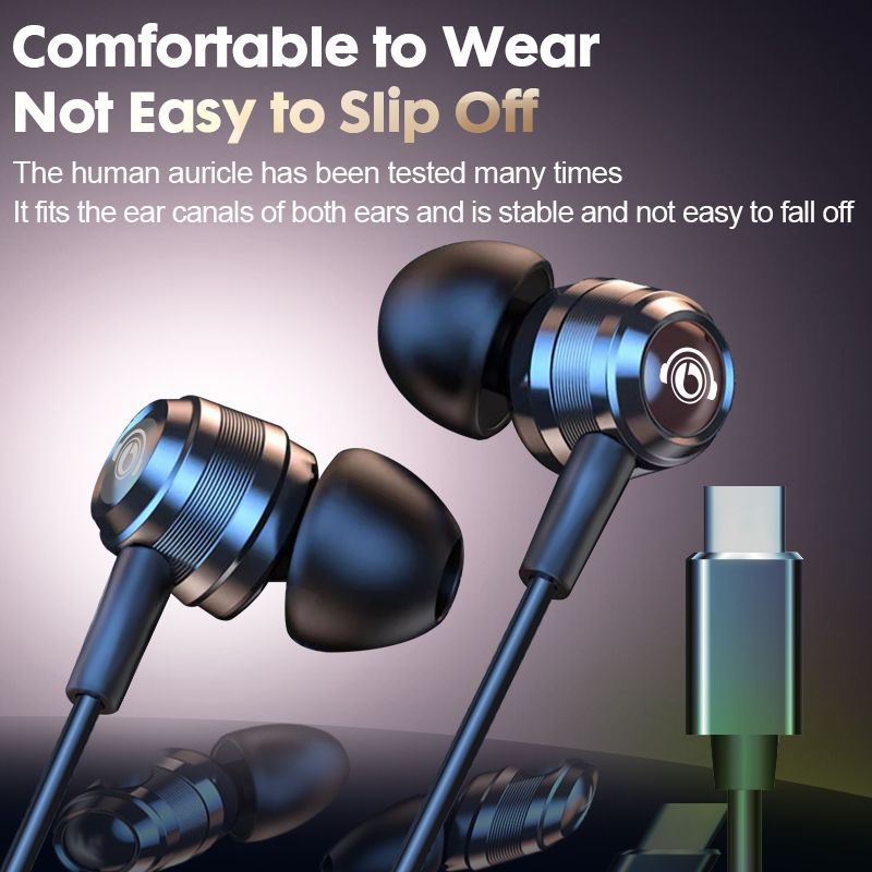 Wired In Ear Headphones for Sound Quality Mic Hifi Stereo Metal headphones