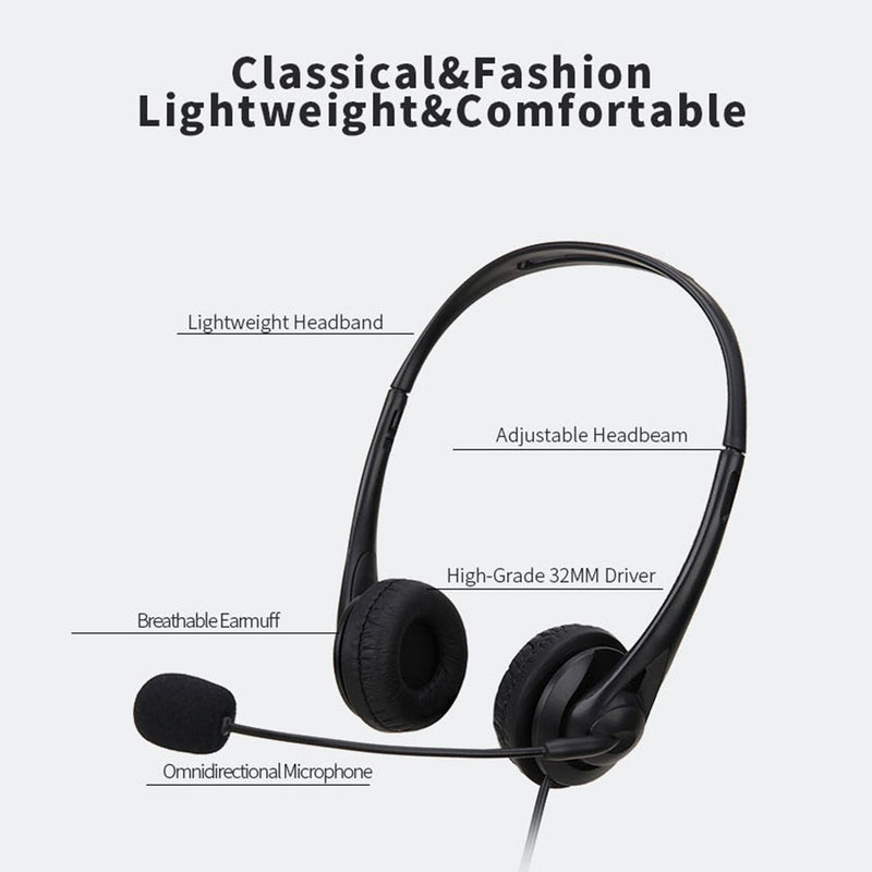 Wired Headset Wired Control USB Port With Microphone Headphone