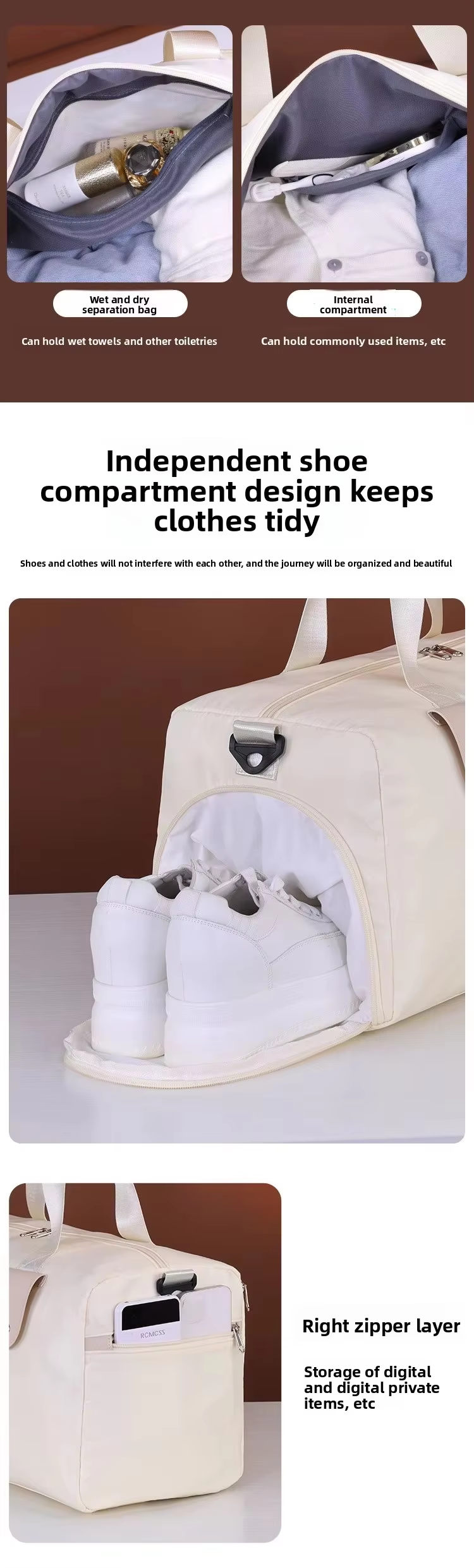 Multifunction Designer Travel Duffle Bag Wet Dry Separation Waterproof Sport Yoga Gym Bag With Shoe Compartment