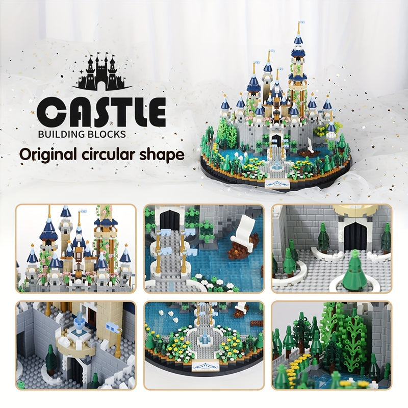 3600Pcs Fairy Tale Castle Building Blocks Set, Micro Diamond Bricks Model Kit, DIY Creative Toys for Kids Adults, Home Decor Display Gift
