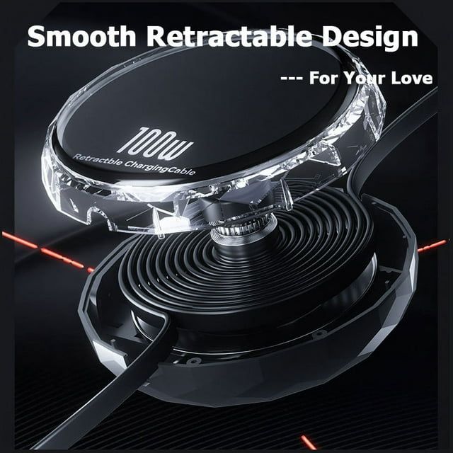 100W Retractable 3 in 1 Multi Type C Charger Cable to C Super Fast Charging