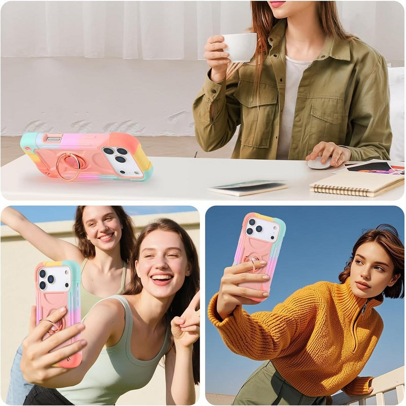 3 In1 Hybrid Armor Shockproof Phone Case for iPhone 17 Pro Max and 17 Pro