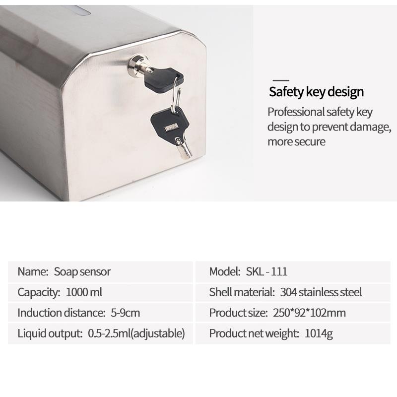 Stainless steel soap dispenser automatic sensor - 1000 ML