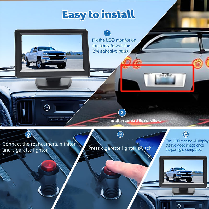 License Plate Backup Camera, AHD 1080P 170 Degree Wide View