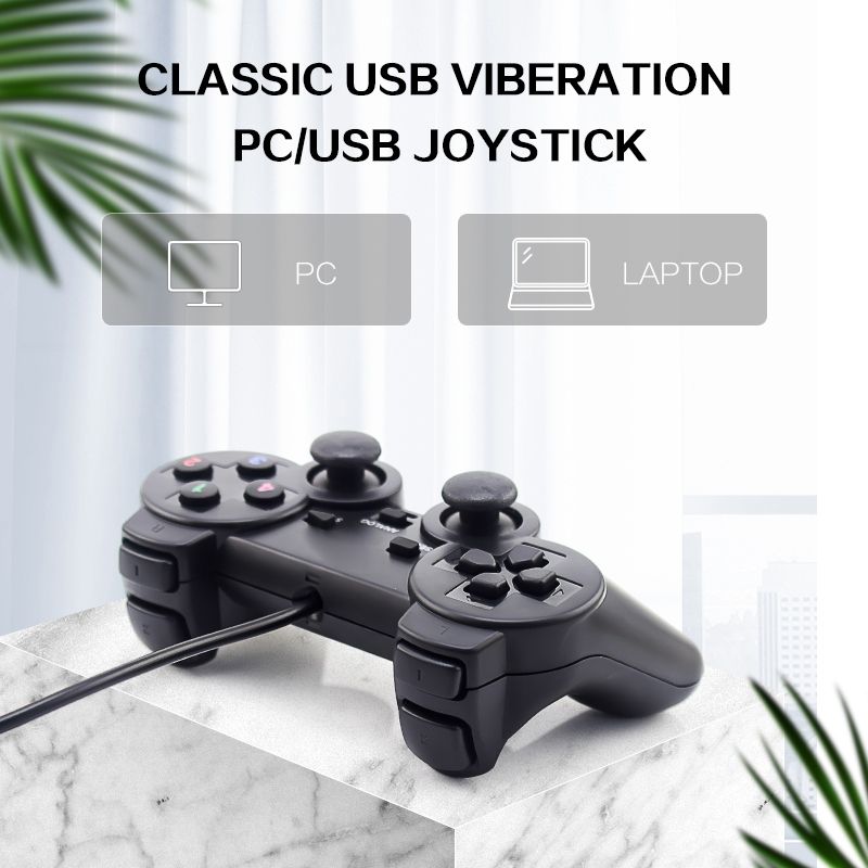 Wired USB PC Controller For PC Laptop For Wins Black Gamepad