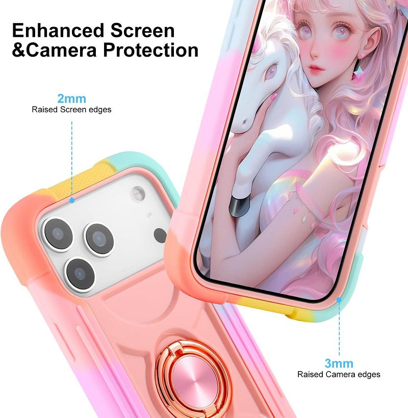 3 In1 Hybrid Armor Shockproof Phone Case for iPhone 17 Pro Max and 17 Pro