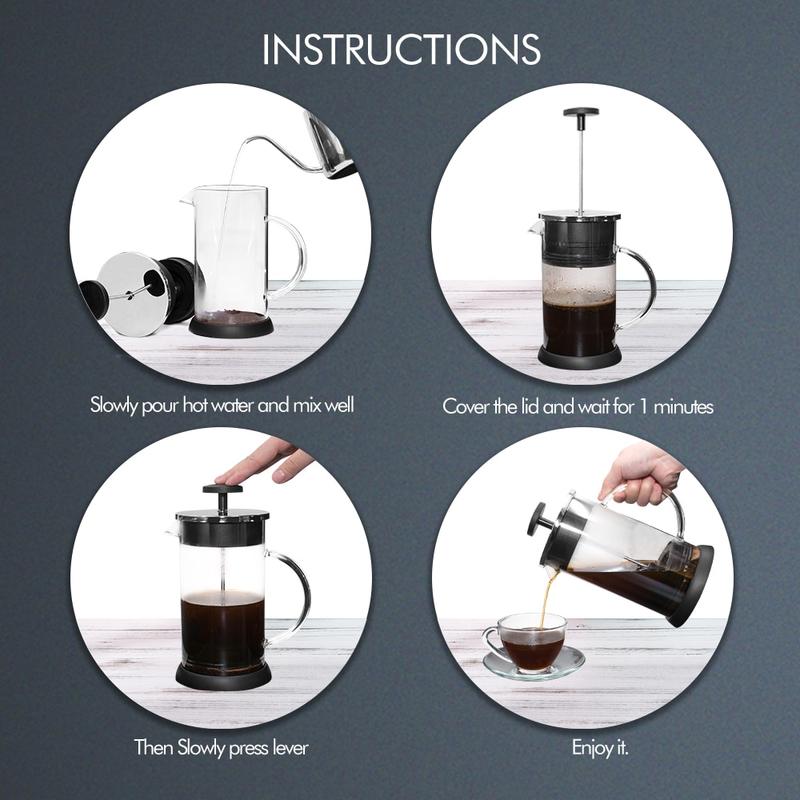 Stainless Steel Coffee Pot French Press 1000ml