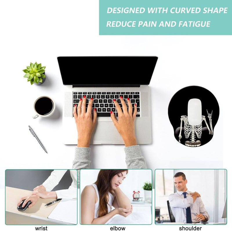 Mouse Pad with Wrist Support Non-Slip Rubber Base Gaming for Home Office
