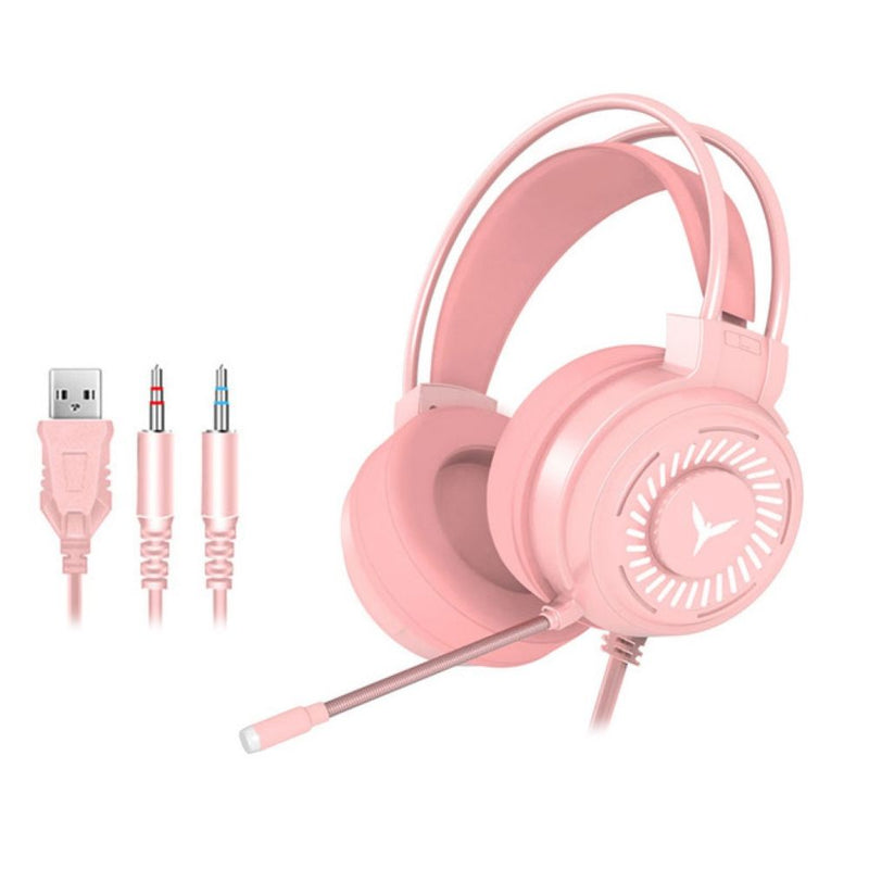 LED Light Surround Sound Gamer Headphones with Mic for PC/Laptop
