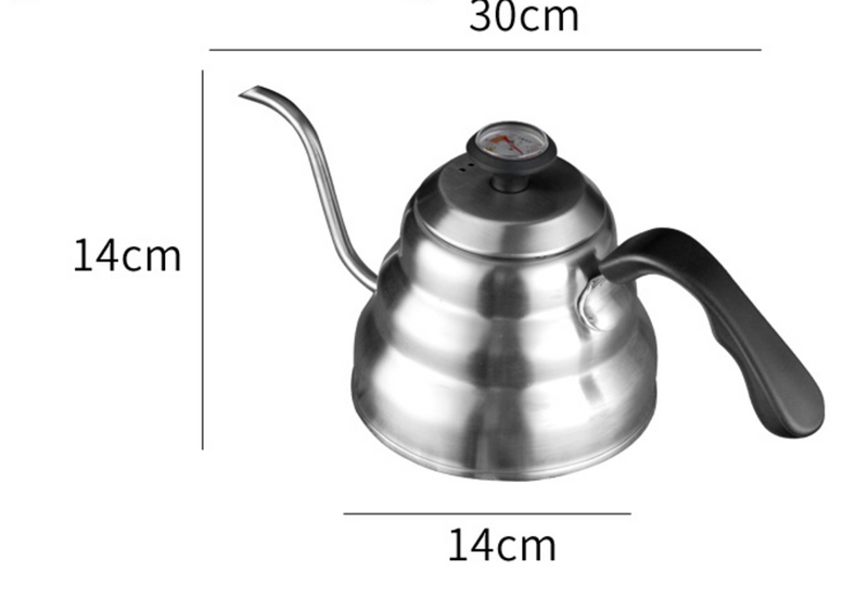Neck Kettle with Thermometer Coffee Roaster Stainless Steel Coffee- 1L