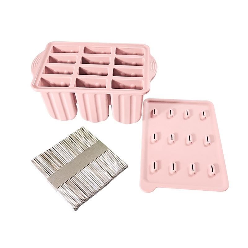 Silicone Ice Cuber 12 Holes Shaped Ice Mold Ice Cube Tray with Lid Ice