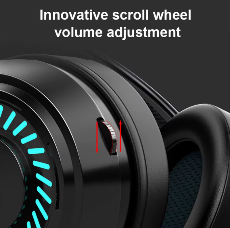 LED Light Surround Sound Gamer Headphones with Mic for PC/Laptop