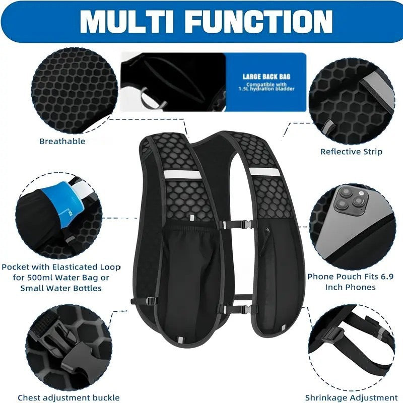 Marathon Running Vest With 500ML Soft Water Bottle