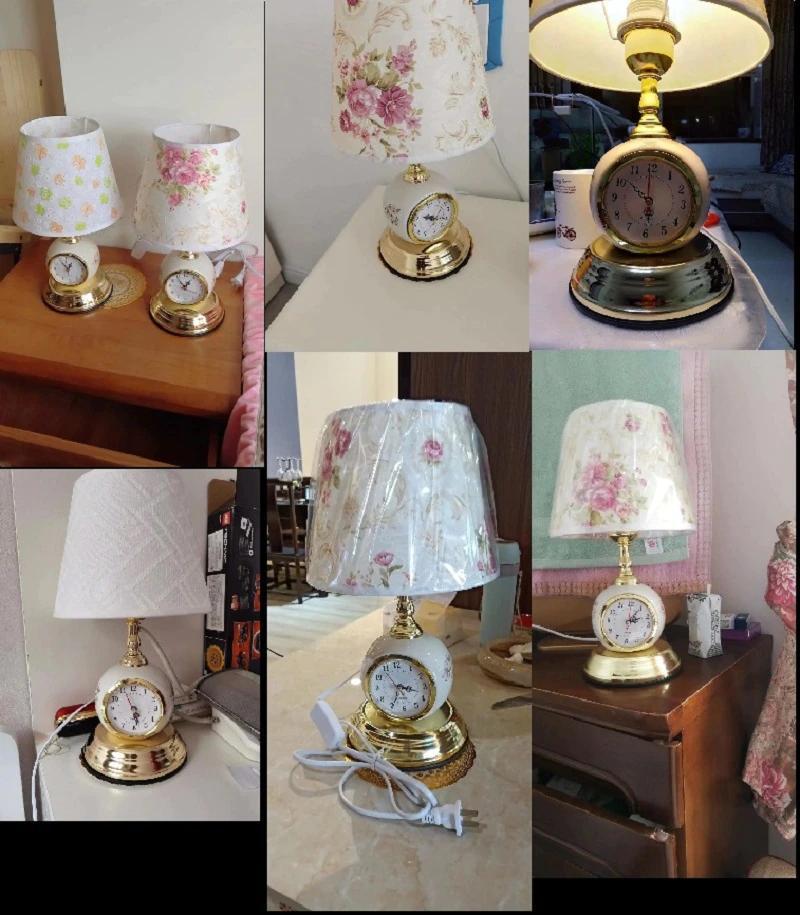 Modern Clock Table Lamp 5 Styles Living Room Lighting Bedroom Elegant