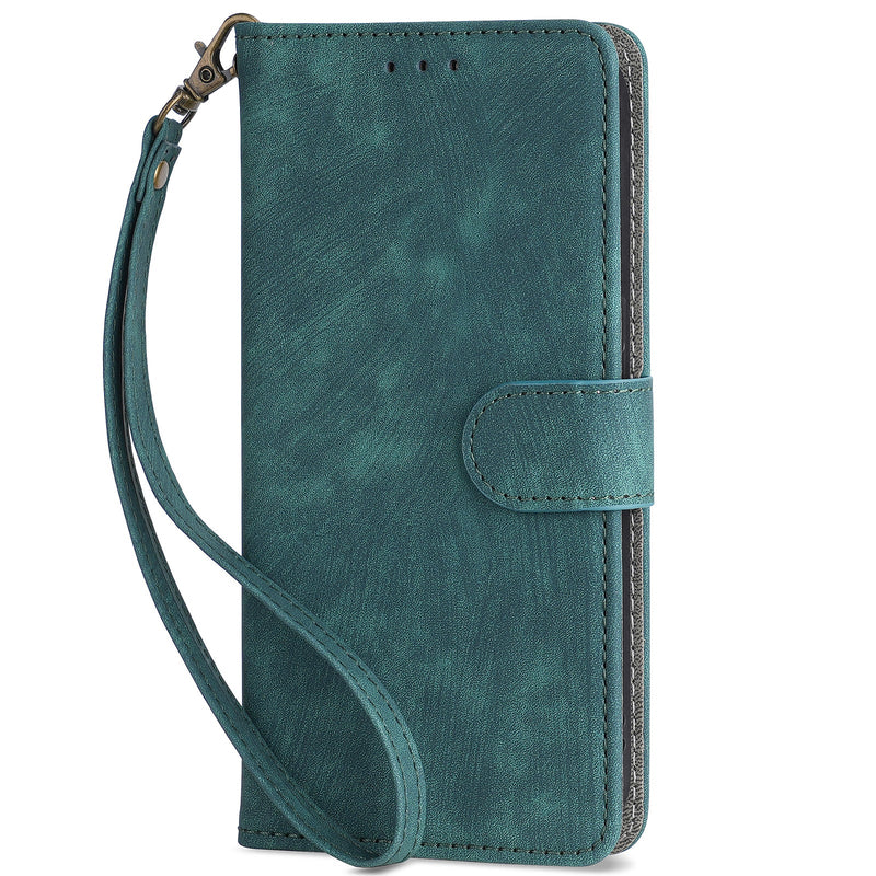 Flip Cover for iPhone 14 PU Leather Phone Case RFID Blocking With Hand Strap
