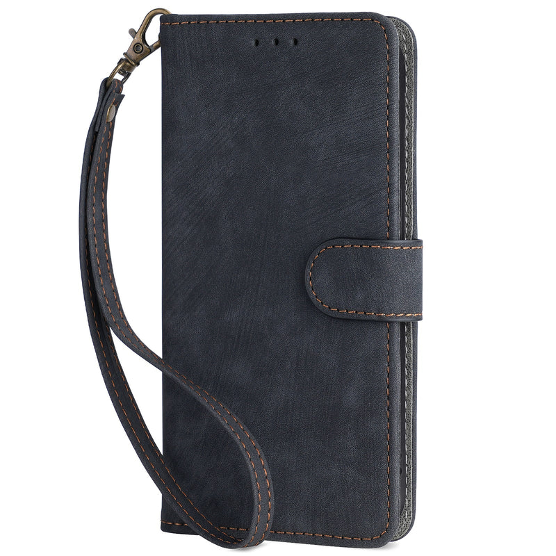 Flip Cover for iPhone 14 PU Leather Phone Case [RFID Blocking] With Hand Strap