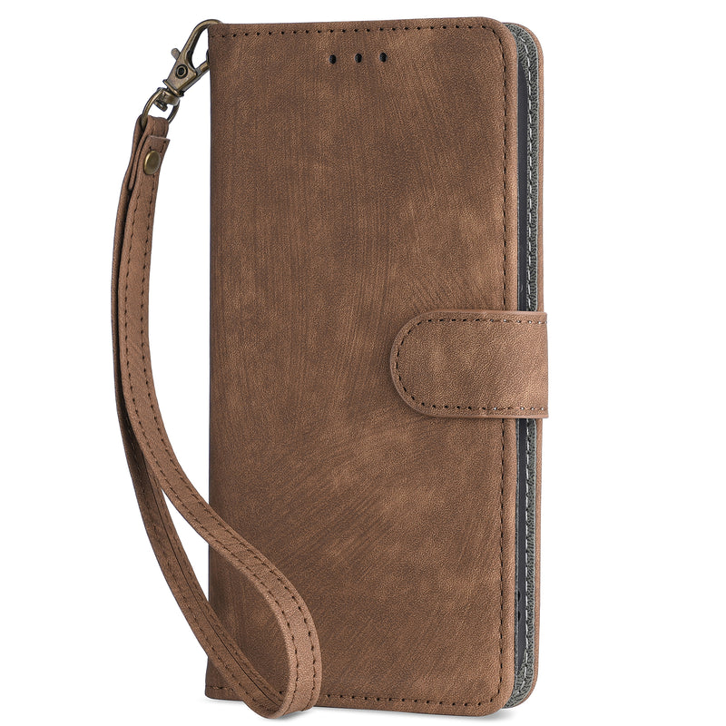 Flip Cover for iPhone 13 PU Leather Phone Case RFID Blocking With Hand Strap