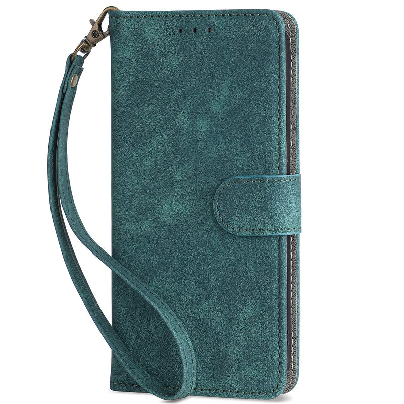 Flip Cover for iPhone 14 PU Leather Phone Case [RFID Blocking] With Hand Strap