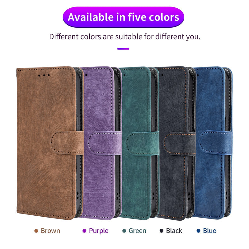Flip Cover for iPhone 14 PU Leather Phone Case [RFID Blocking] With Hand Strap