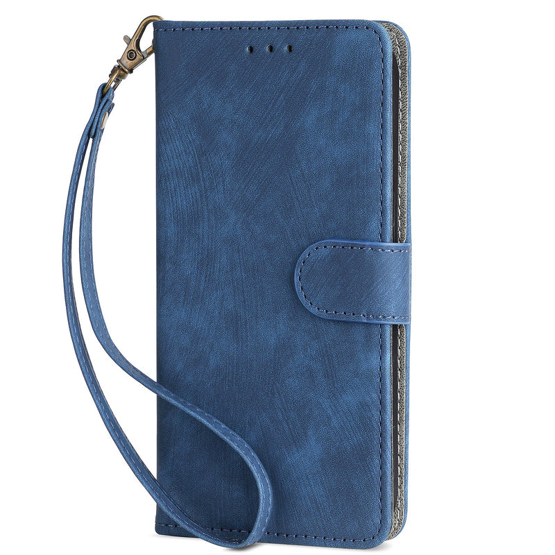 Flip Cover for iPhone 14 PU Leather Phone Case [RFID Blocking] With Hand Strap