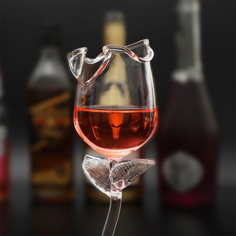 Red wine glasses 100ml rose flower