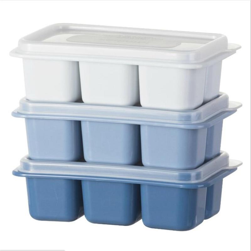 Mini silicone ice trays 2 pieces 6 square cubes per tray