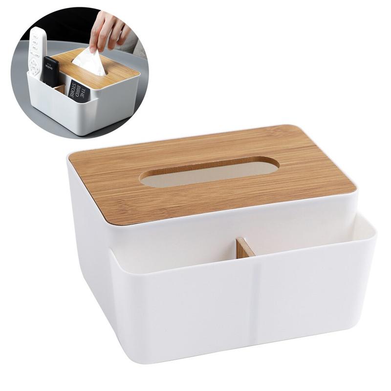 Multifunctional Bamboo Paper Towel & TV Remote Control Holder.