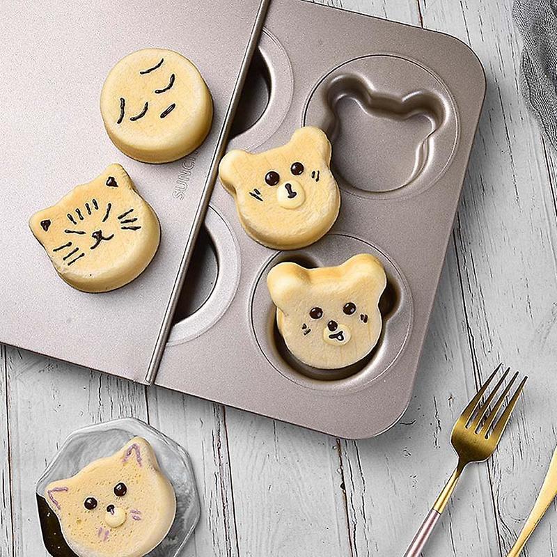 6 Slots New Cartoon Animal Cake Baking Pan
