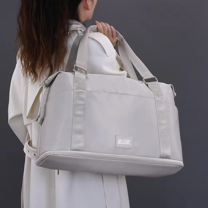 Wholesale Polyester Expandable Waterproof Luggage Bag with Dry Wet Separation Lightweight Travel Suitcase for Business Vacation