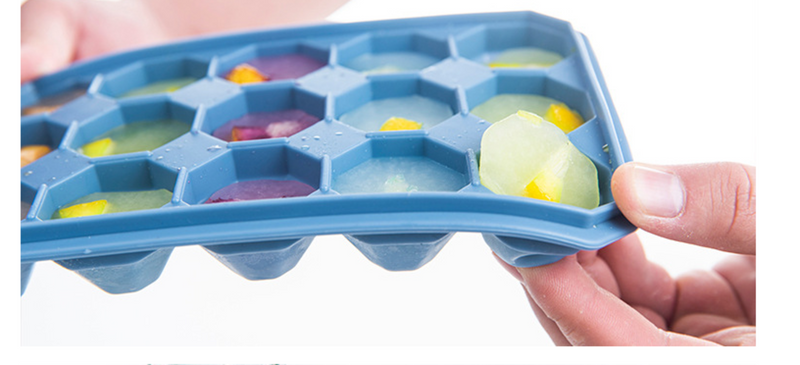 20cm Silicone Ice Tray 15 Mesh with Lid DIY Ice Cube Mold Ice Cream
