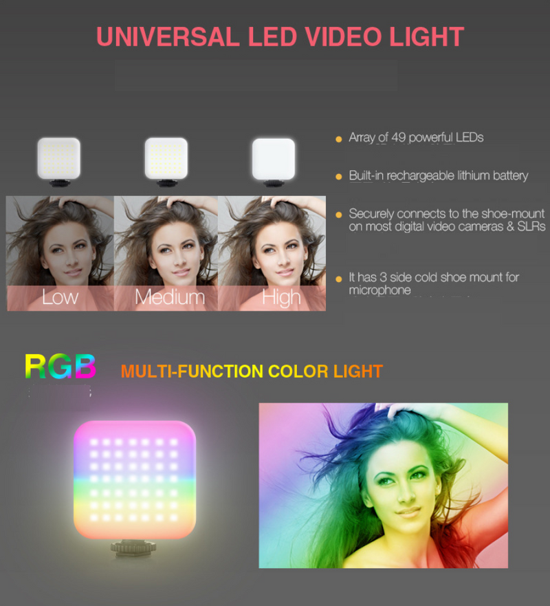 Rechargeable Vlogging Kit With Tripod Phone Holder Mic LED Fill Light Starter